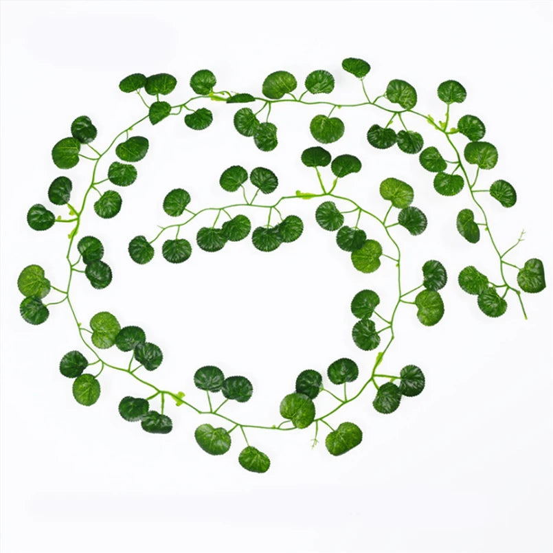 210cm Green Silk Artificial Hanging Garland – Leaf Vine for Home, Garden & Party Decoration