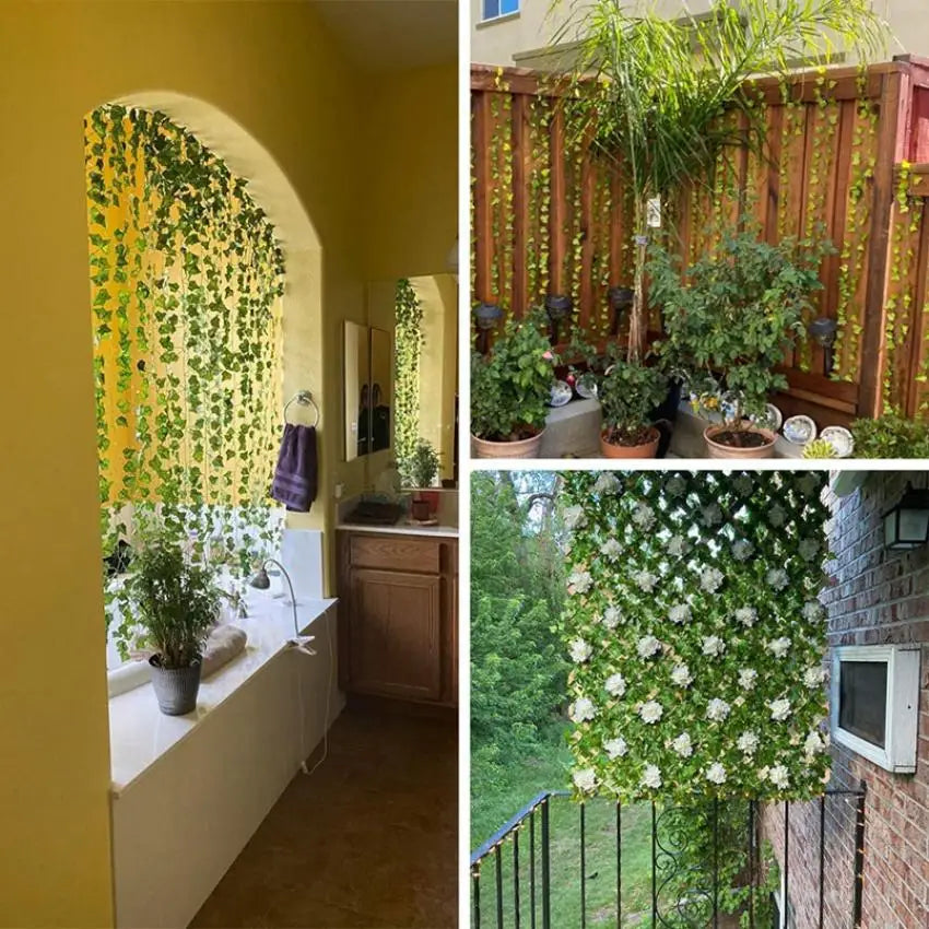 210cm Green Silk Artificial Hanging Garland – Leaf Vine for Home, Garden & Party Decoration