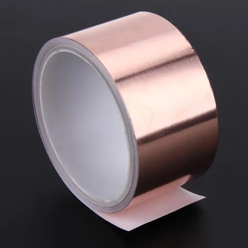 50mm x 5.5m Double-Sided Conductive Copper Foil Tape — EMI Shielding, Slug Repellent & DIY Use (99.98% Pure Copper)