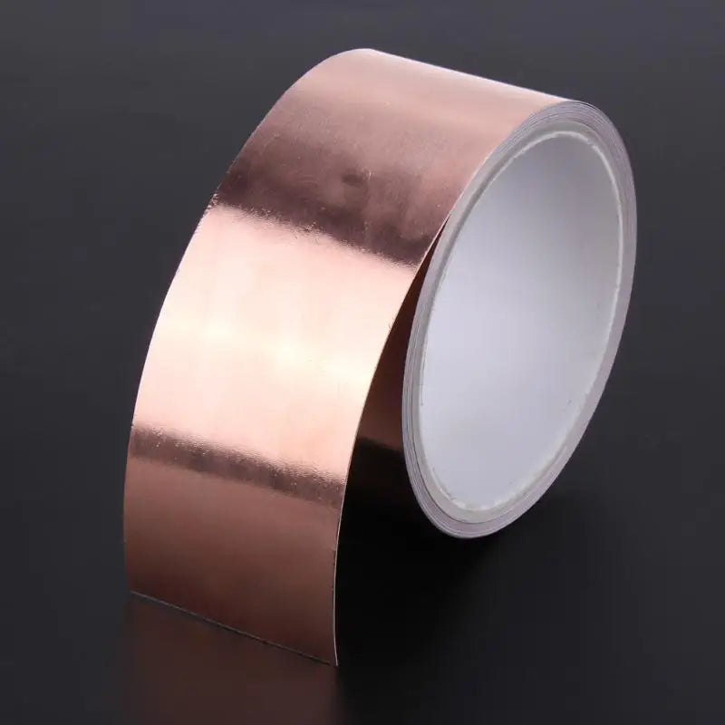50mm x 5.5m Double-Sided Conductive Copper Foil Tape — EMI Shielding, Slug Repellent & DIY Use (99.98% Pure Copper)