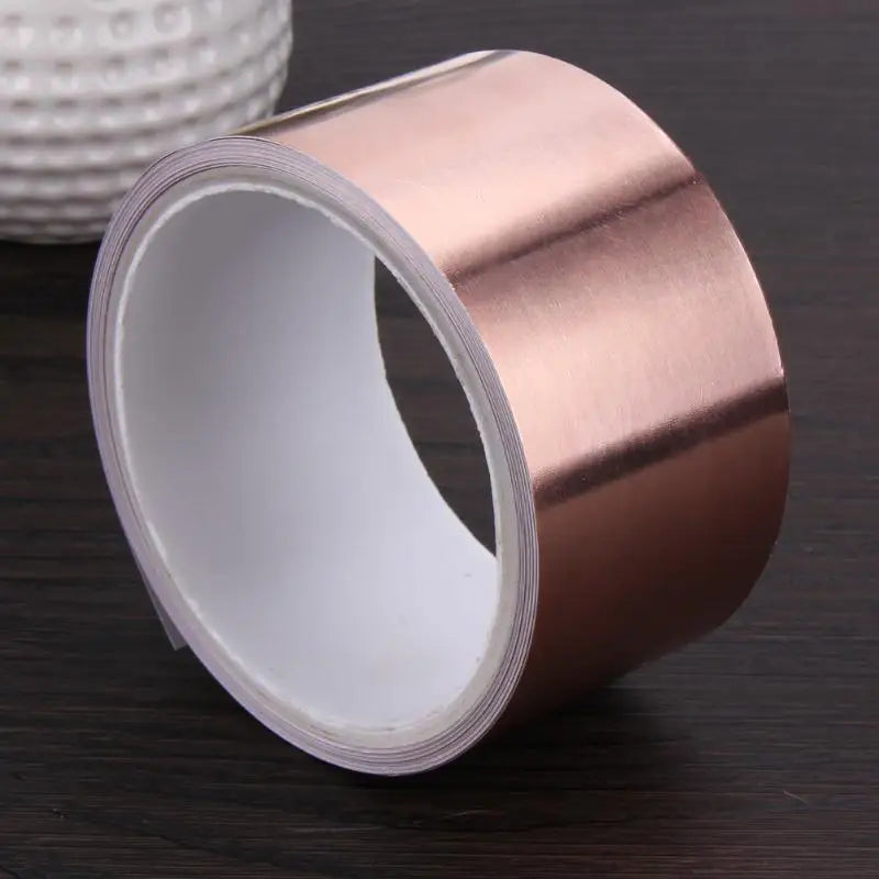 50mm x 5.5m Double-Sided Conductive Copper Foil Tape — EMI Shielding, Slug Repellent & DIY Use (99.98% Pure Copper)