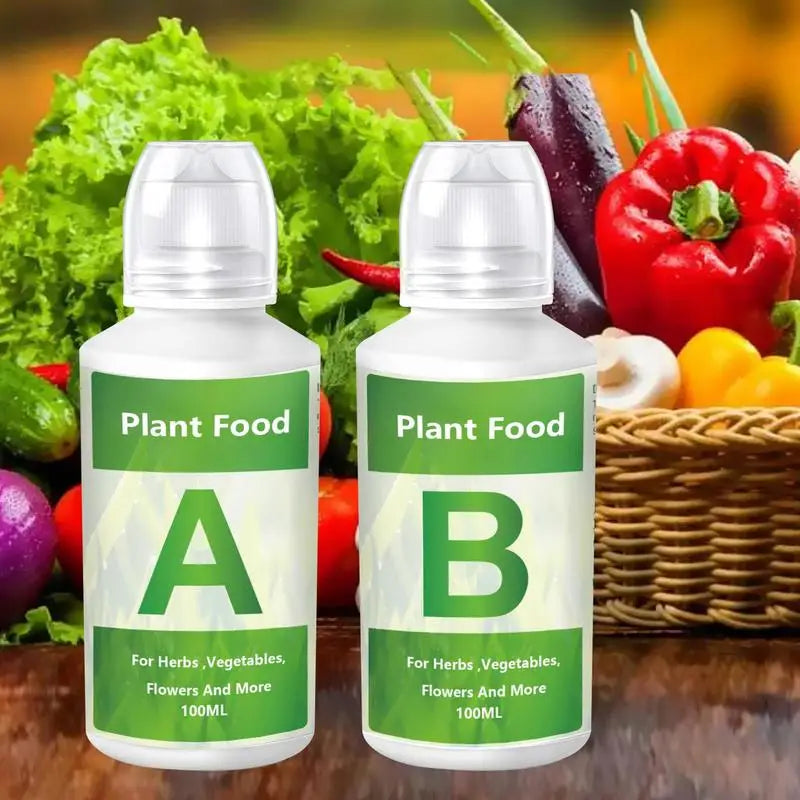 Hydroponic Fertilizer AB Two-Part Set – Liquid Plant Food for Flowers, Vegetables & Grass Growth