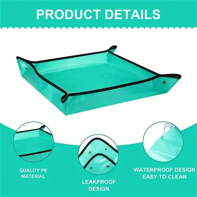Waterproof Foldable Potting Mat – PE Planting Tray for Gardening