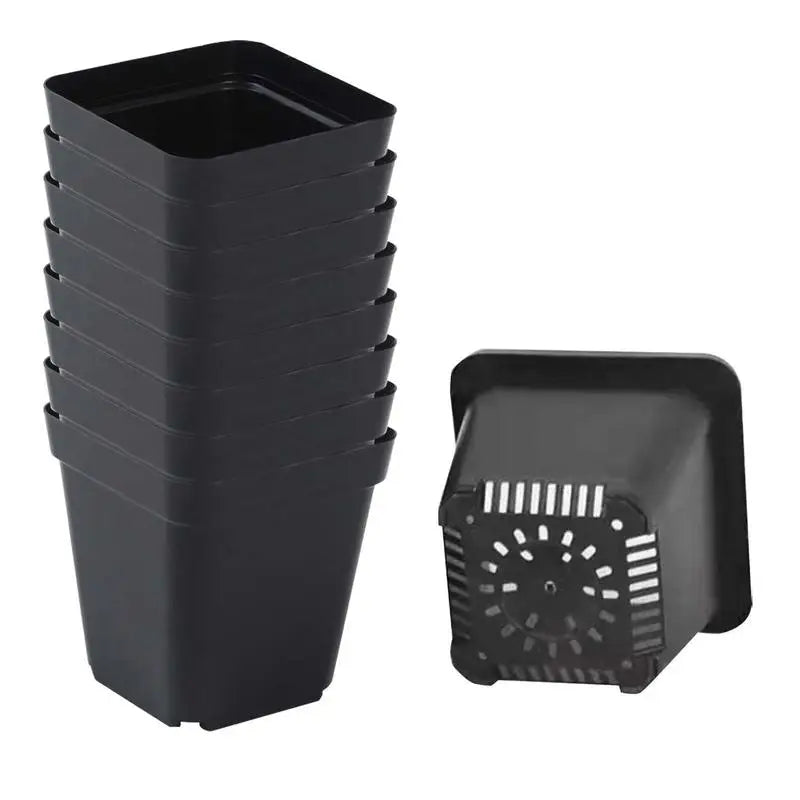 50PCS Square Seedling Pots – Durable Plastic Nursery Plant Cups