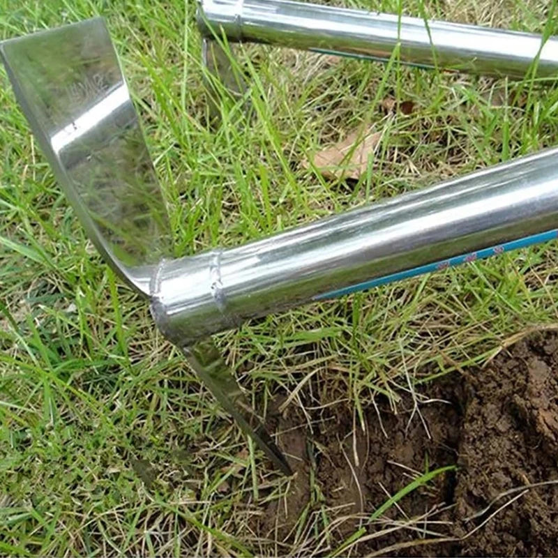15-Inch Stainless Steel Weeding Excavator Rake — Multipurpose Hand Hoe with Ergonomic Steel Handle for Garden & Farm Use