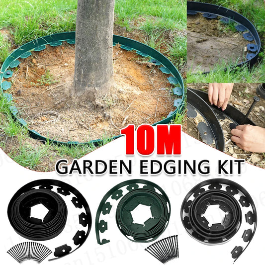 10M No-Dig Garden Edging Kit – Heavy Duty with 30 Spikes