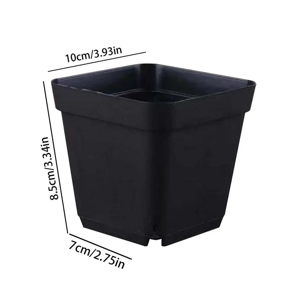 50PCS Square Seedling Pots – Durable Plastic Nursery Plant Cups