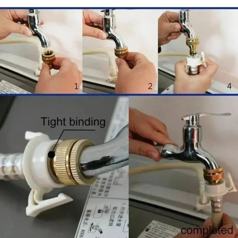 1/2/5PCS Brass Universal Tap Adapter – Faucet to Garden Hose Connector, Easy Install