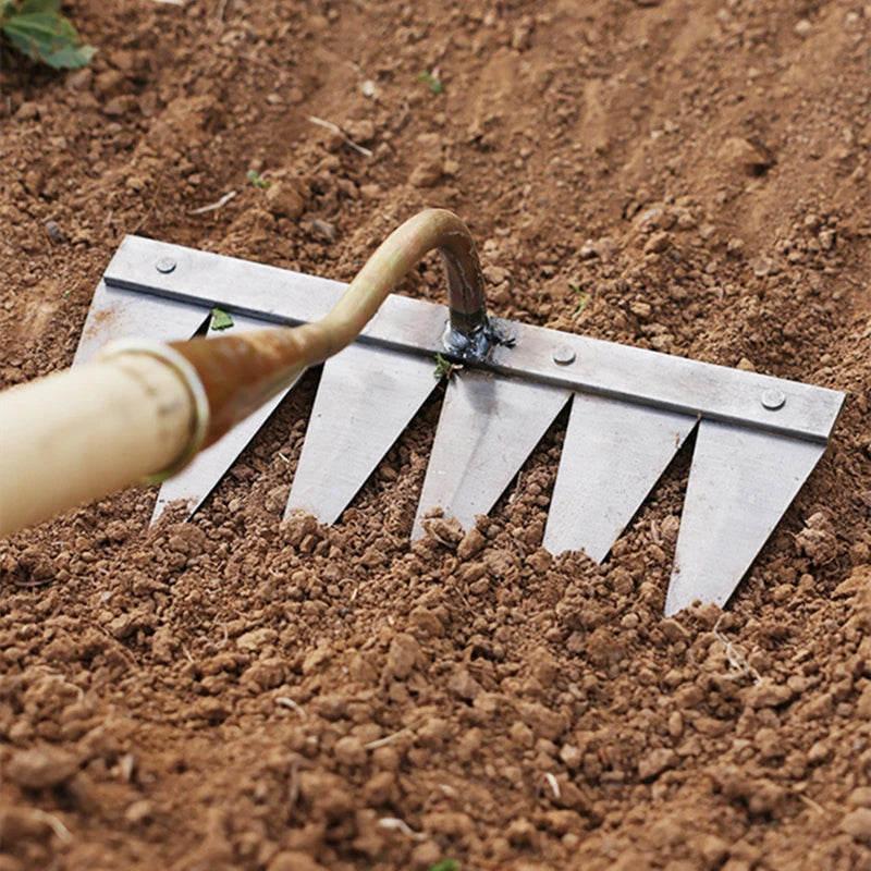 Steel Weeding Hoe Rake – Hand Soil Loosening & Garden Puller Tool
