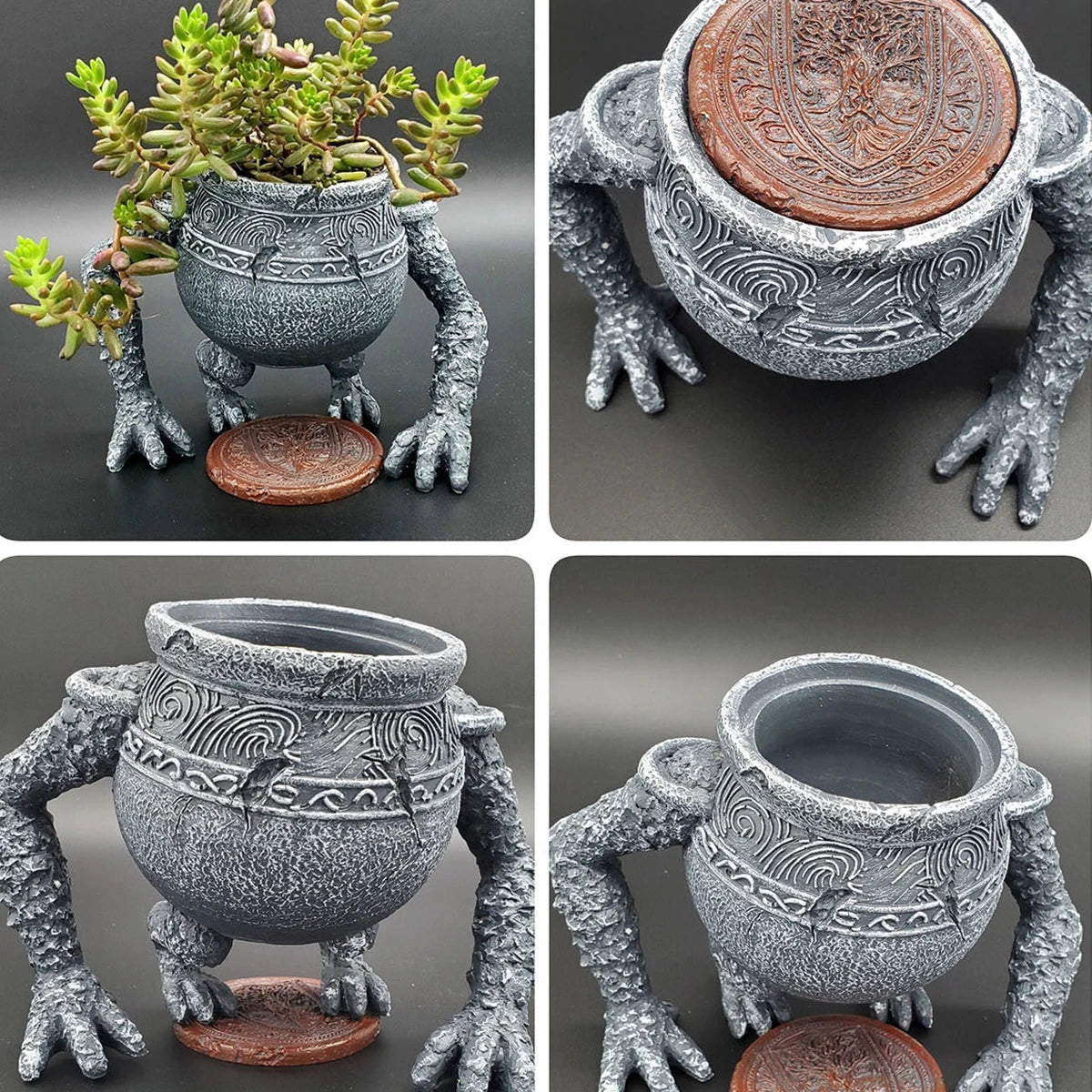 1pc Large Resin Patio Planter Jar — Decorative Garden Pot for Flowers & Green Plants