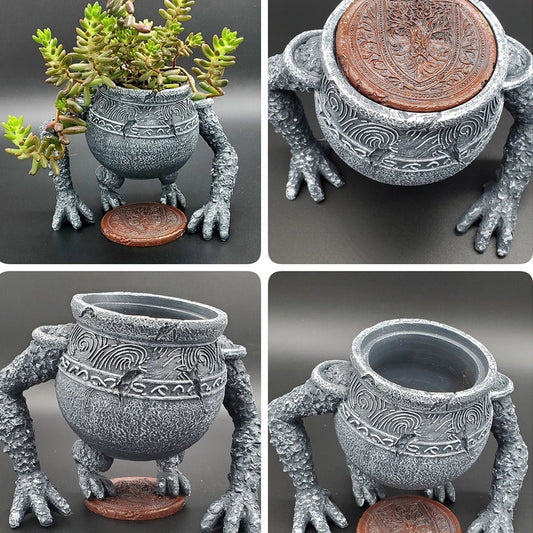 1pc Large Resin Patio Planter Jar — Decorative Garden Pot for Flowers & Green Plants