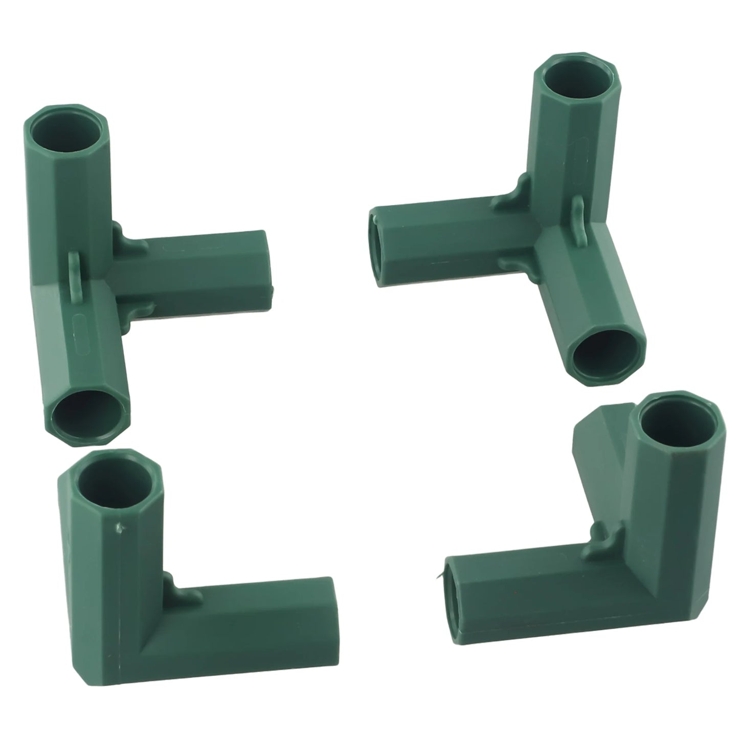 4PCS Greenhouse Pole Connectors – 16-17mm Plastic Structure Joints for Garden Frames & Plant Supports
