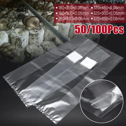 Mushroom Spawn Grow Bags – PVC High-Temp Ventilated Substrate Bags