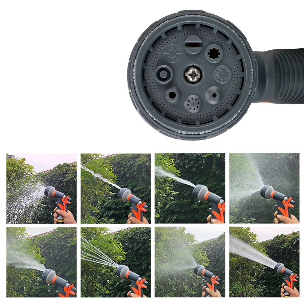 8-Mode High Pressure Garden Hose Nozzle – Multifunction Spray Gun for Lawn, Car Wash & Outdoor Cleaning