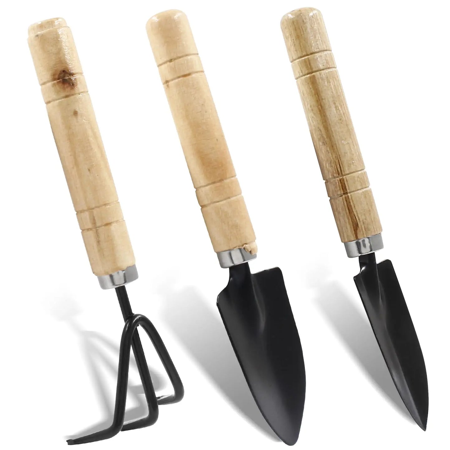 3PCS Mini Garden Tool Set – Shovel, Rake & Trowel for Small Plants