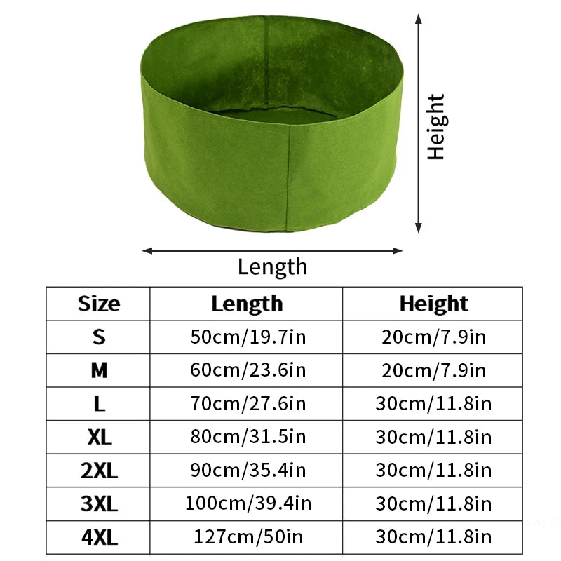 Large Circular Felt Grow Bag – Fabric Raised Bed for Vegetables & Herbs