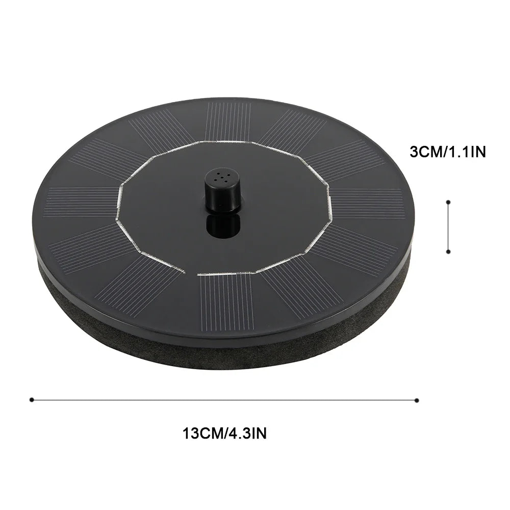 Floating Solar Fountain Pump with 4 Nozzles — Solar-Powered Water Feature for Bird Baths, Ponds, Pools & Gardens