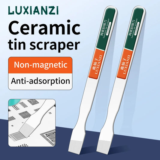 LUXIANZI Ceramic Solder Paste Scraper – Non-Magnetic BGA Repair Tool