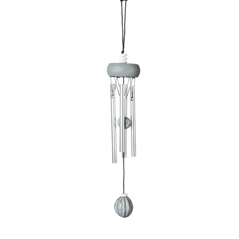 Solid Wood & Aluminum Wind Chime — 4-Tube Hanging Bell for Door, Car, or Home Décor (27cm Pastoral Style)