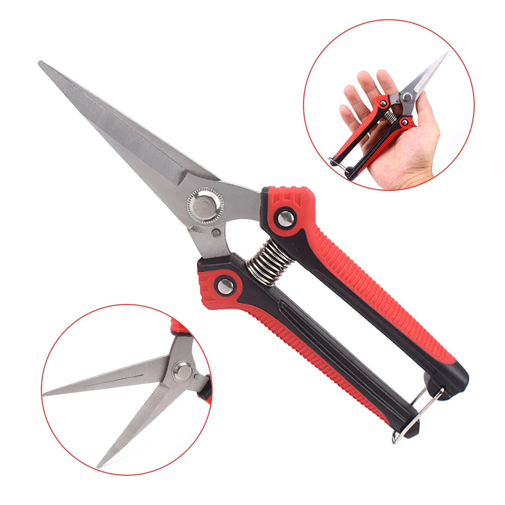 RDDSPON Stainless Steel Pruning Shears – Sharp Bypass Branch Scissors with Non-Slip Handle