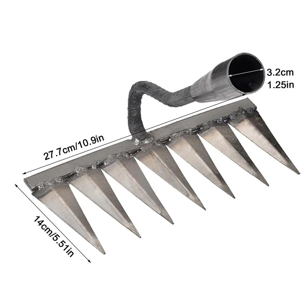 Heavy Duty Metal Weeding Hoe Rake – Carbon Steel Garden Tool