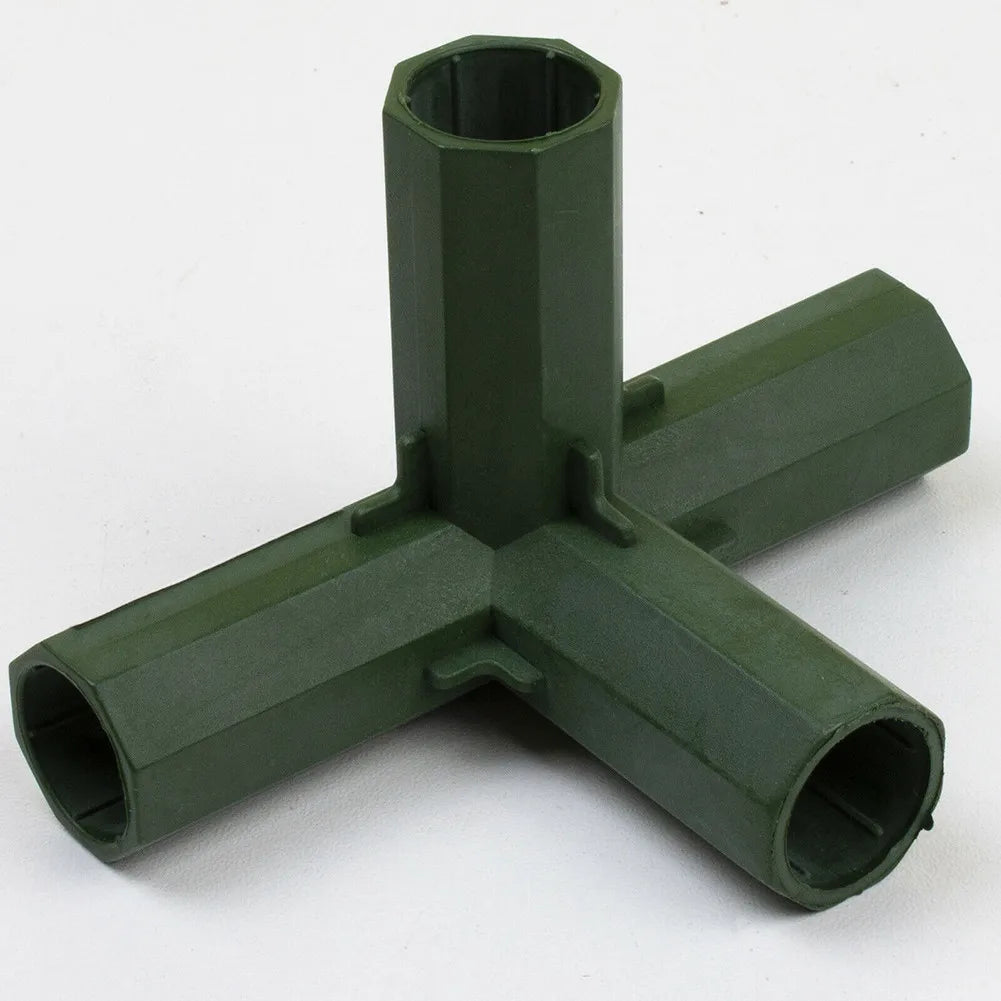 4PCS Greenhouse Pole Connectors – 16-17mm Plastic Structure Joints for Garden Frames & Plant Supports