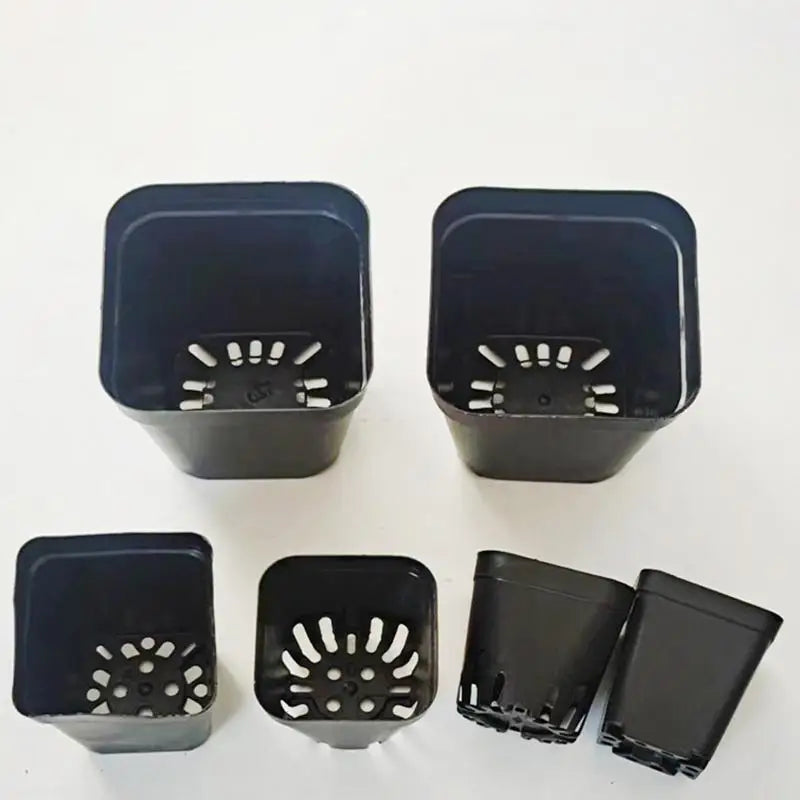 50PCS Square Seedling Pots – Durable Plastic Nursery Plant Cups