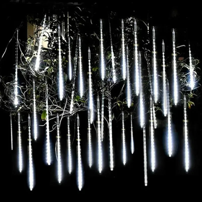Solar Meteor Shower String Lights – 8 Tubes Waterproof Garden Decor