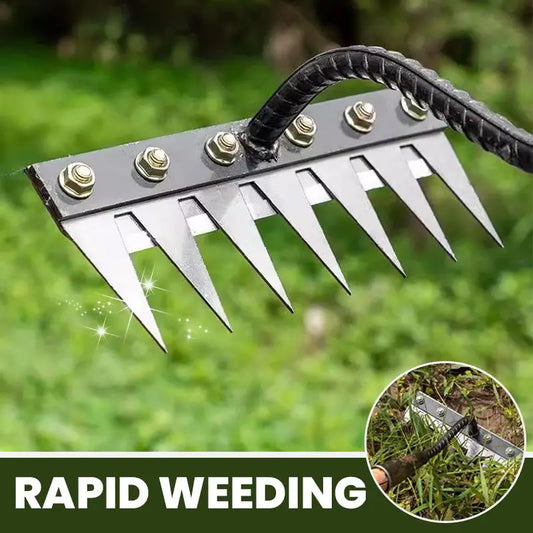 5/6/7/8 Teeth Iron Garden Hoe & Weeding Rake – Durable Soil Loosening & Raking Tool