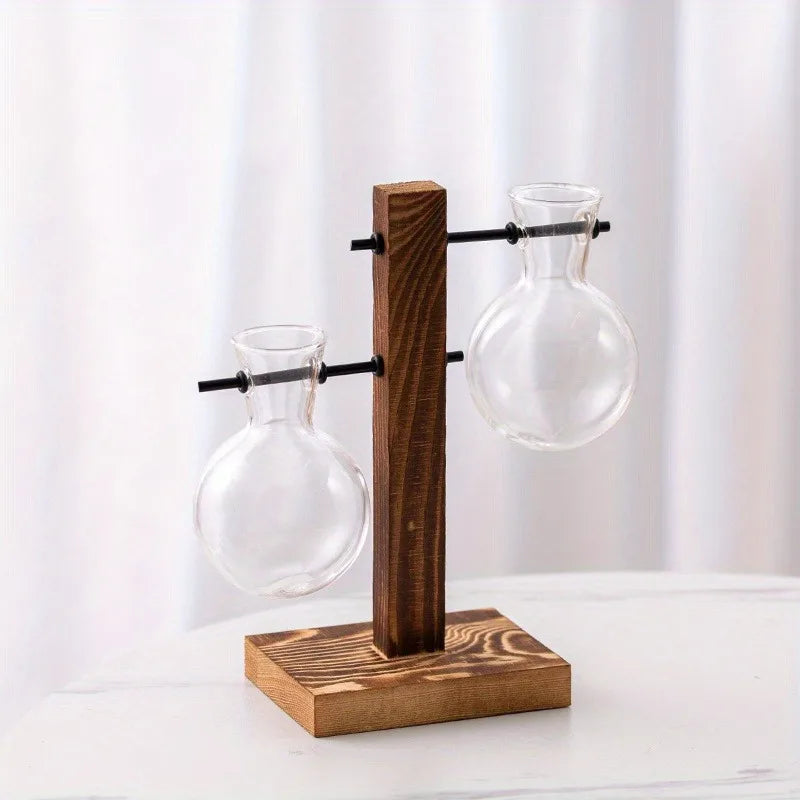 Vintage Hydroponic Glass Vase – Desktop Plant Propagation Terrarium