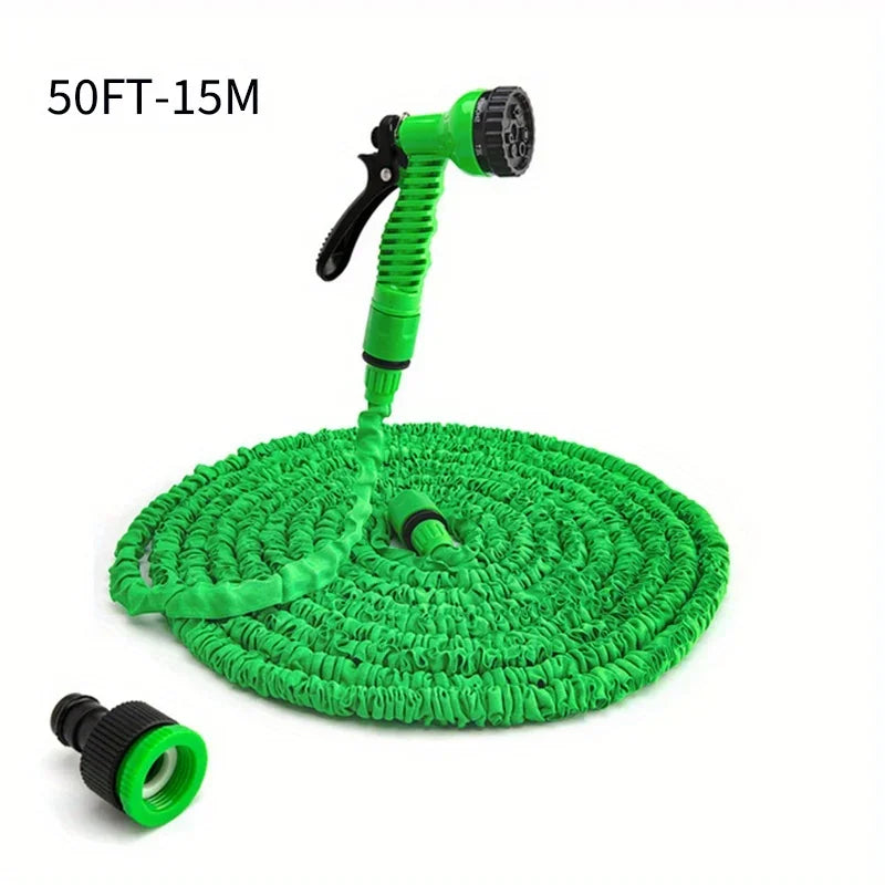 Expandable Telescopic Garden Hose with High-Pressure Spray Gun – 25FT/50FT/75FT/100FT Flexible Water Hose for Outdoor Cleaning & Irrigation