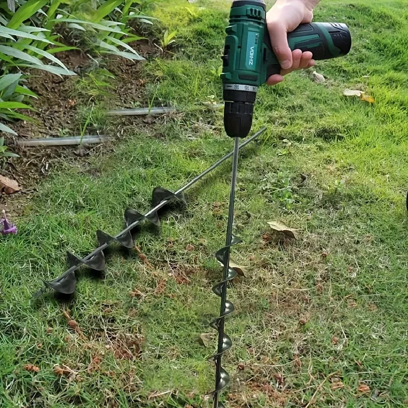 Heavy-Duty Garden Auger Drill Bit for Soil Loosening & Planting