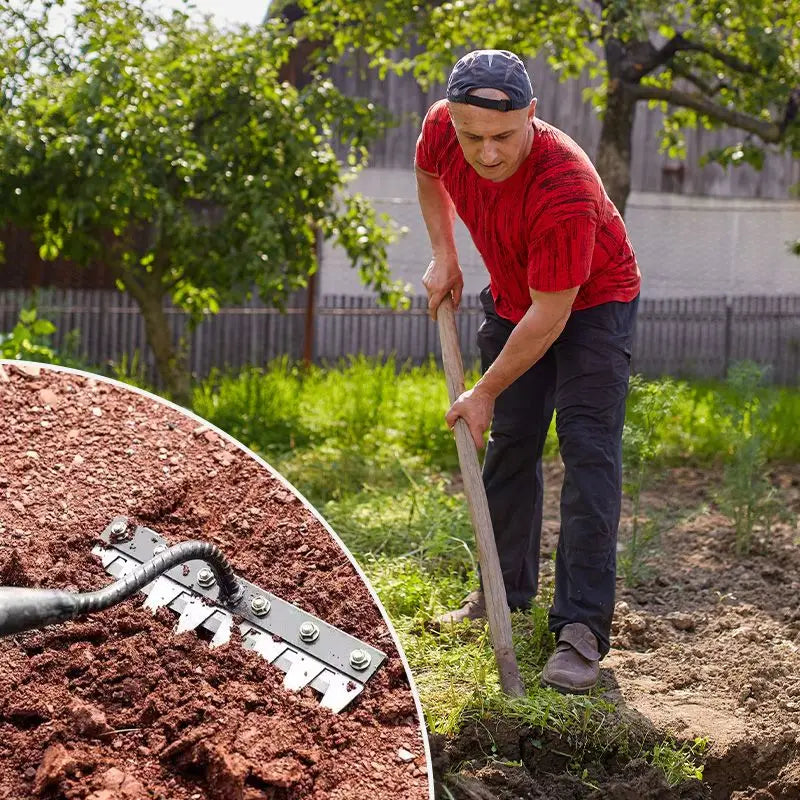 5/6/7/8 Teeth Carbon Steel Garden Weeding Rake — Multi-Tooth Soil Loosening Tool for Yard, Straw, and Agricultural Use