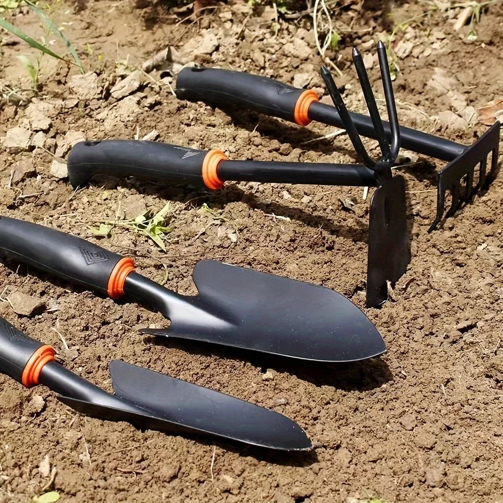 3PCS Garden Hand Tool Set – Shovel, Rake & Tiller for Digging & Weeding