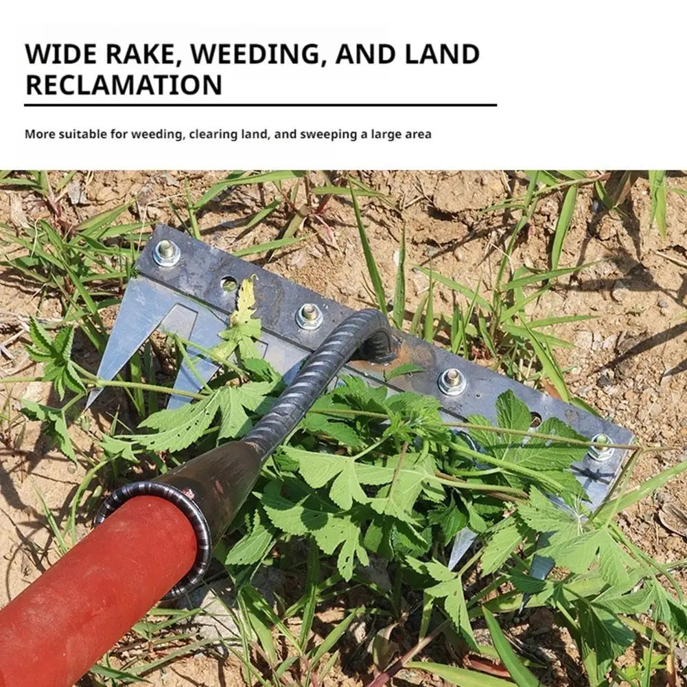 5/6/7/8 Teeth Carbon Steel Garden Hand Rake — Heavy-Duty Weeding Scarifier & Soil Loosening Harrow Tool