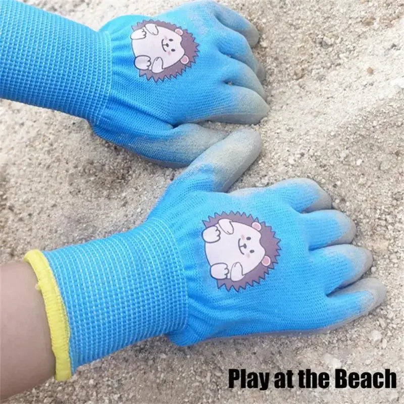Kids Waterproof Garden Gloves – Durable Non-Slip Safety Work Gloves for Children (Pink/Blue/Yellow)