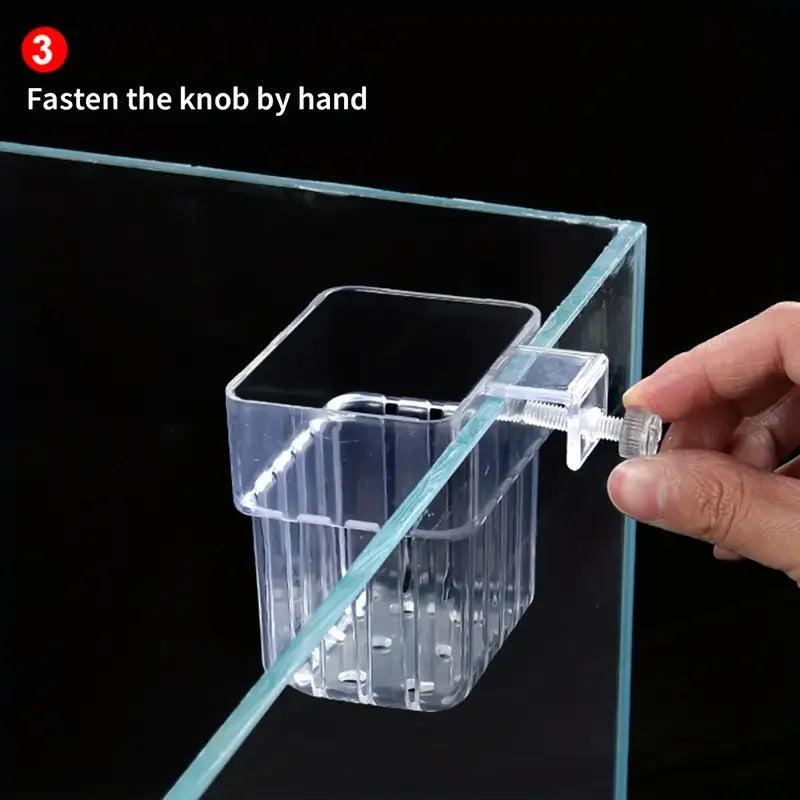 1PC Hydroponic Aquarium Planting Cup — Wall-Mounted Transparent Aquatic Plant Holder for Fish Tanks