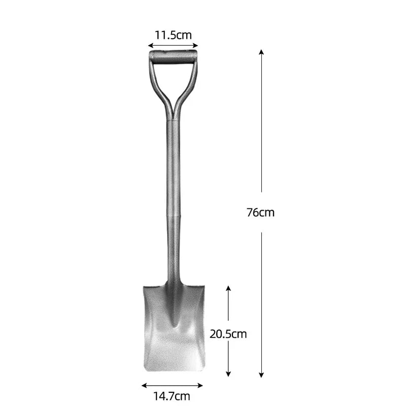 Heavy-Duty Manganese Steel Garden Shovel with D-Grip Handle – 76cm