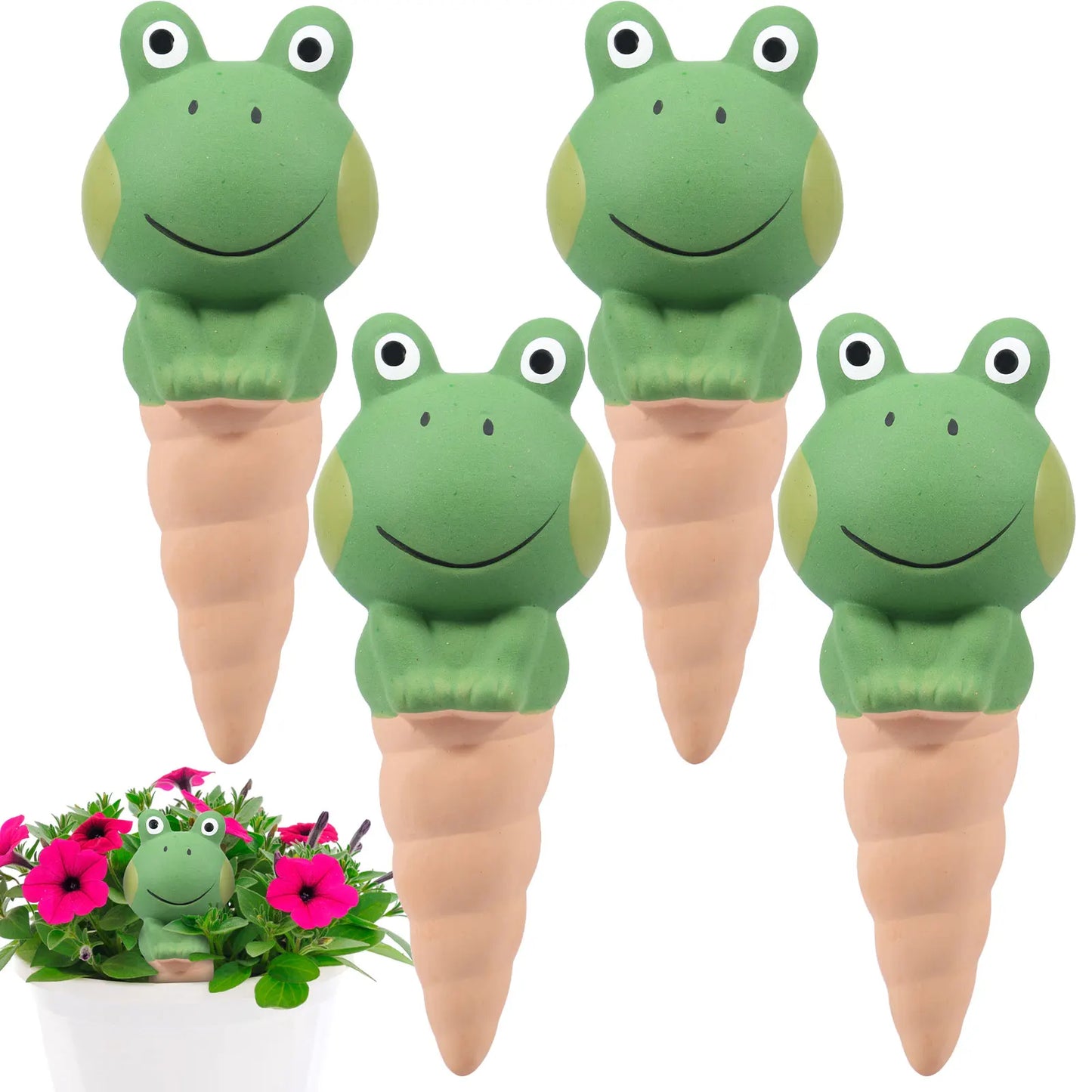 4Pcs Ceramic Self-Watering Spikes – Automatic Drip Irrigation Kit