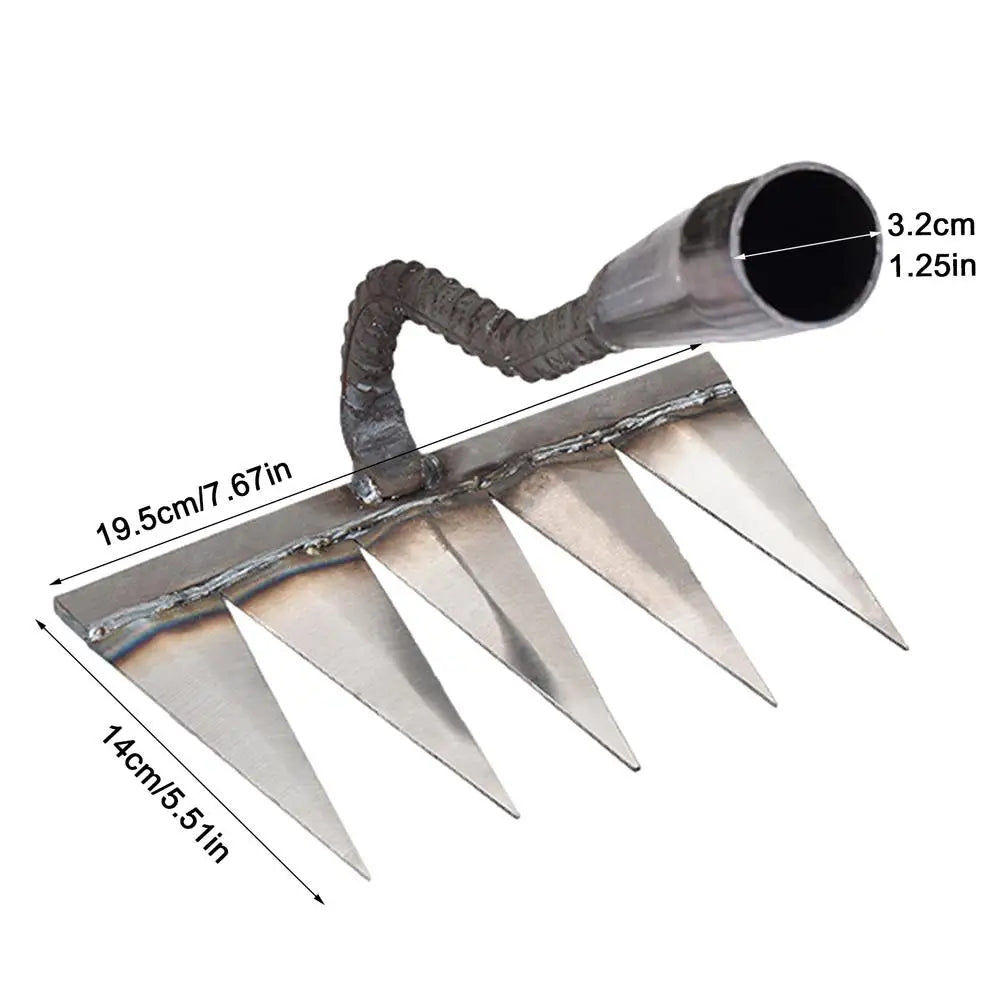 Heavy Duty Metal Weeding Hoe Rake – Carbon Steel Garden Tool