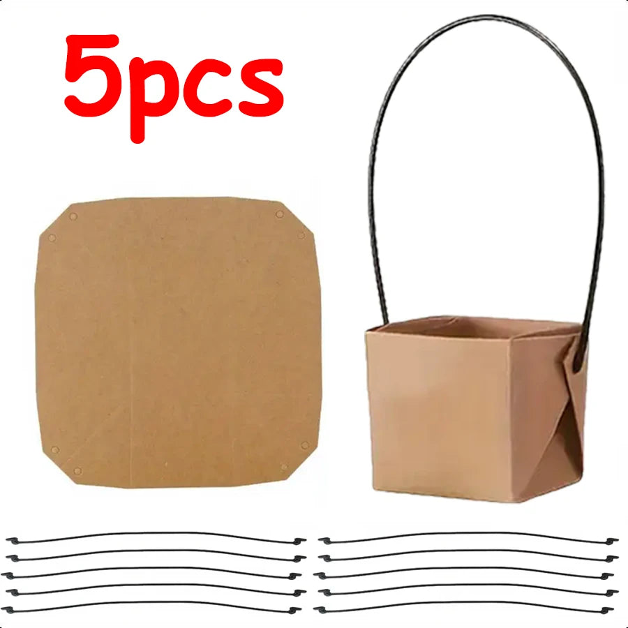 5–20pcs Kraft Paper Plant Boxes – Foldable Hanging Pots 6cm
