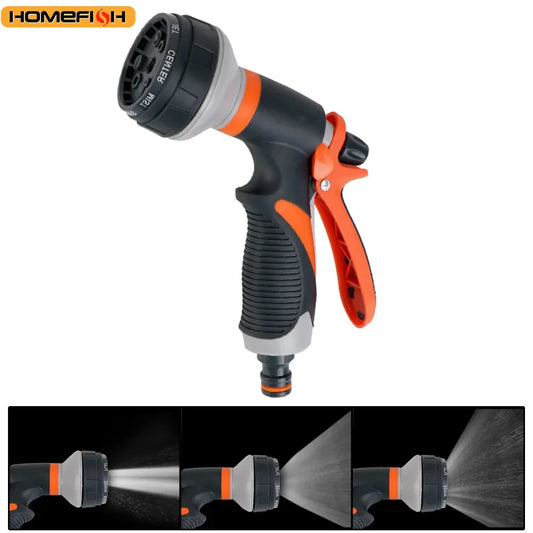 8-Mode High Pressure Garden Hose Nozzle – Multifunction Spray Gun for Lawn, Car Wash & Outdoor Cleaning