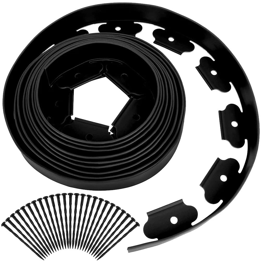 10M No-Dig Garden Edging Kit – Heavy Duty with 30 Spikes