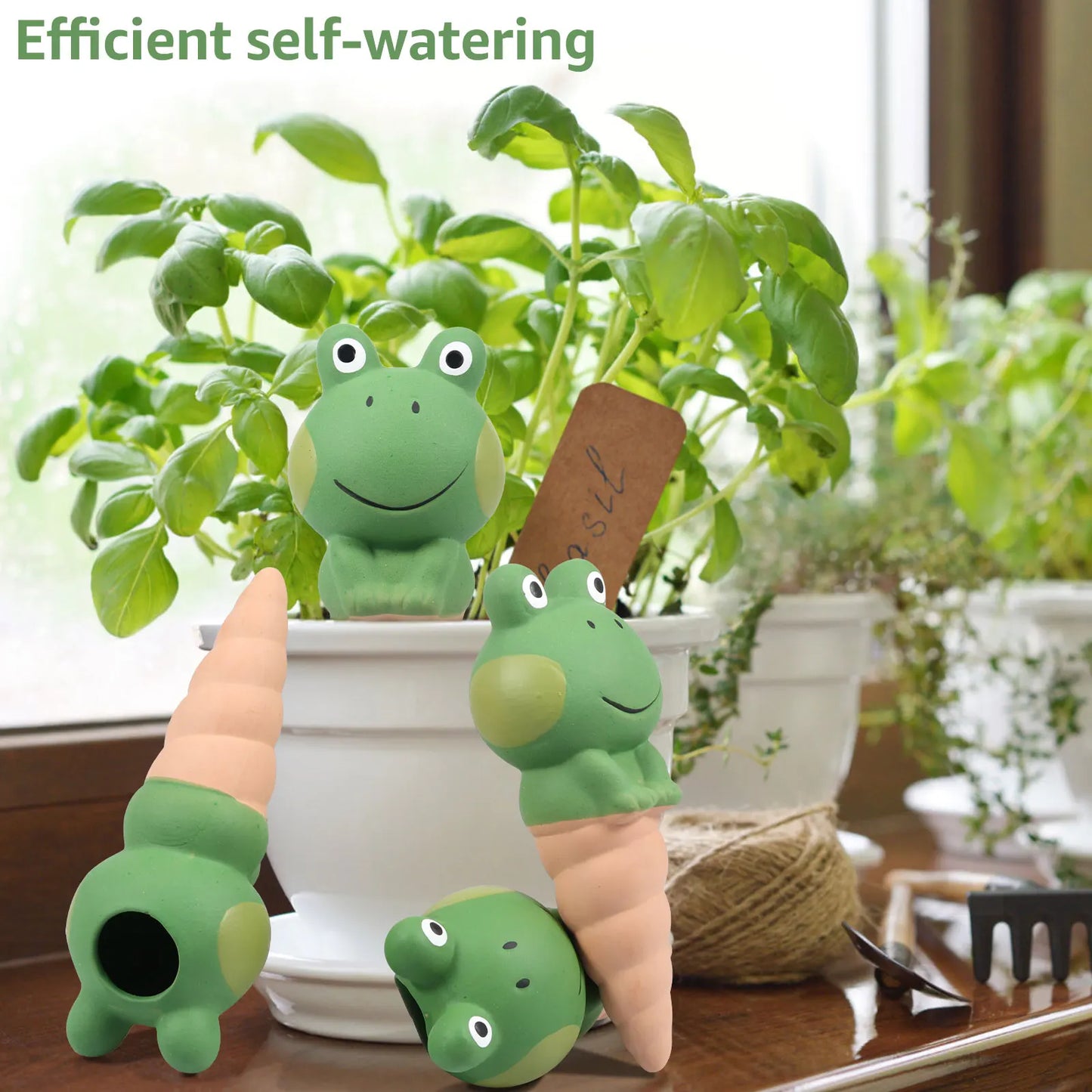 4Pcs Ceramic Self-Watering Spikes – Automatic Drip Irrigation Kit