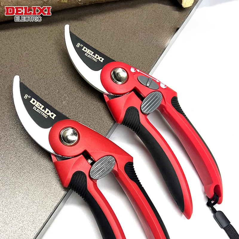 DELIXI Electric Pruning Shears – Stainless Steel Blade, Ergonomic Rubber Handle
