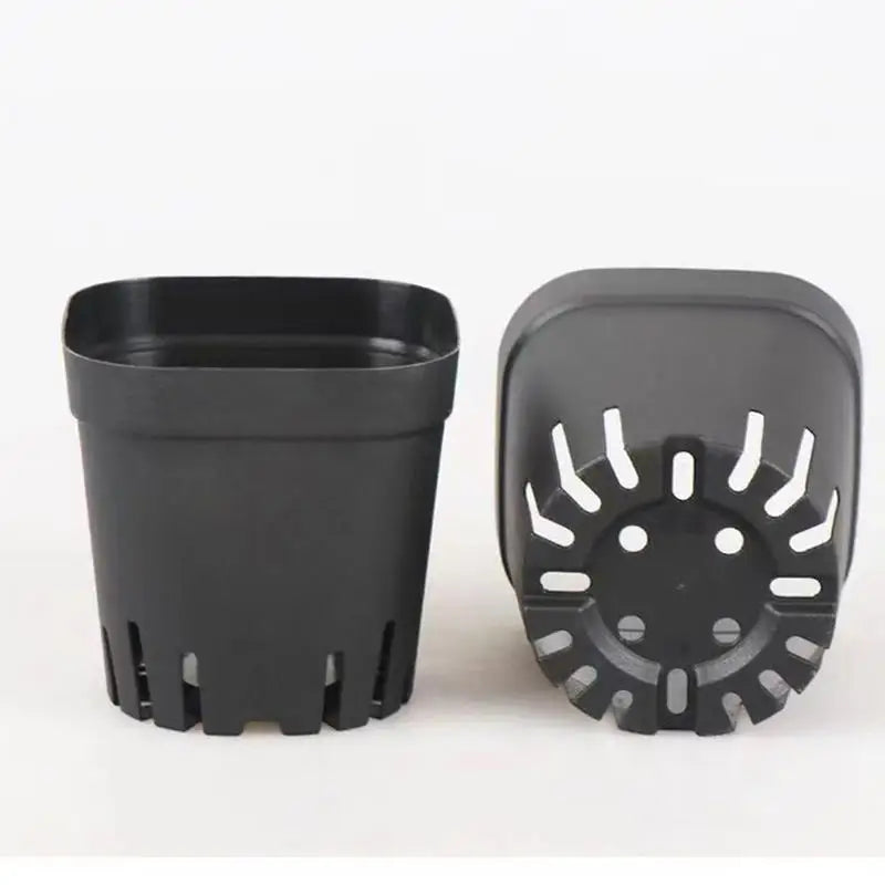 50PCS Square Seedling Pots – Durable Plastic Nursery Plant Cups