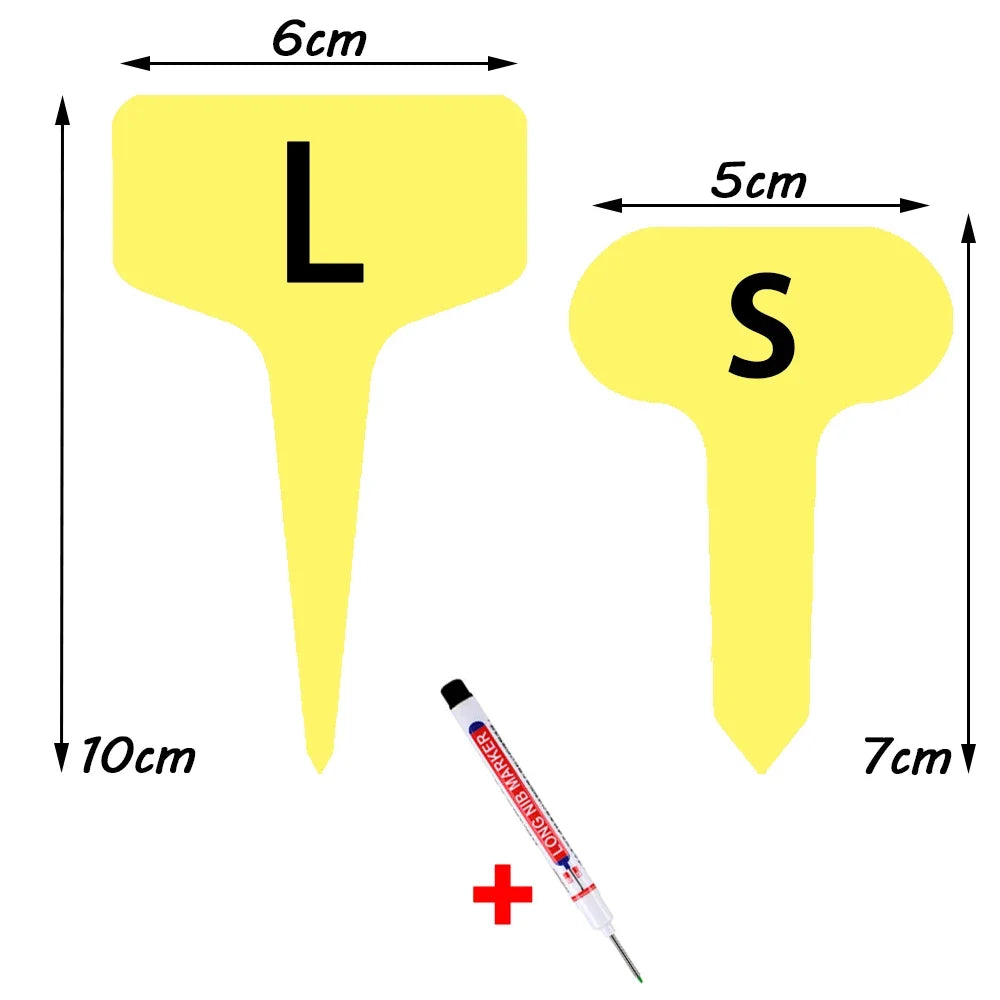 50/100pcs T-Shape Waterproof Plant Tags – PVC Garden Labels + Pen
