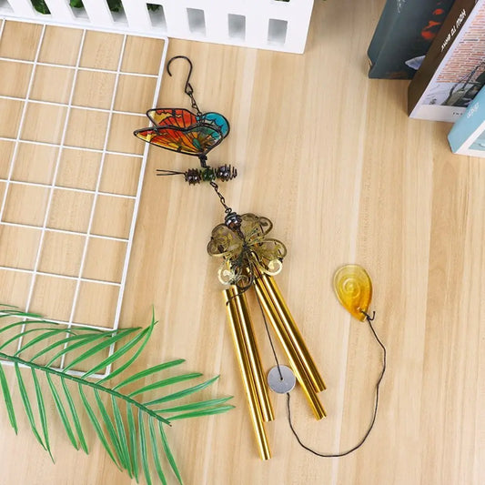 Garden Decoration Metal Wind Chime Creative Vintage 3D Butterfly Pendant Cut Exquisite Painted Hanging Decoration Backyard