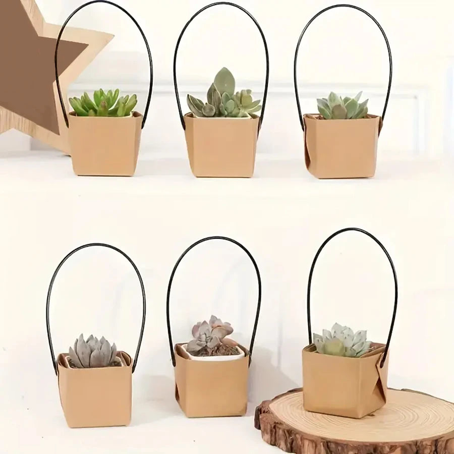 5–20pcs Kraft Paper Plant Boxes – Foldable Hanging Pots 6cm