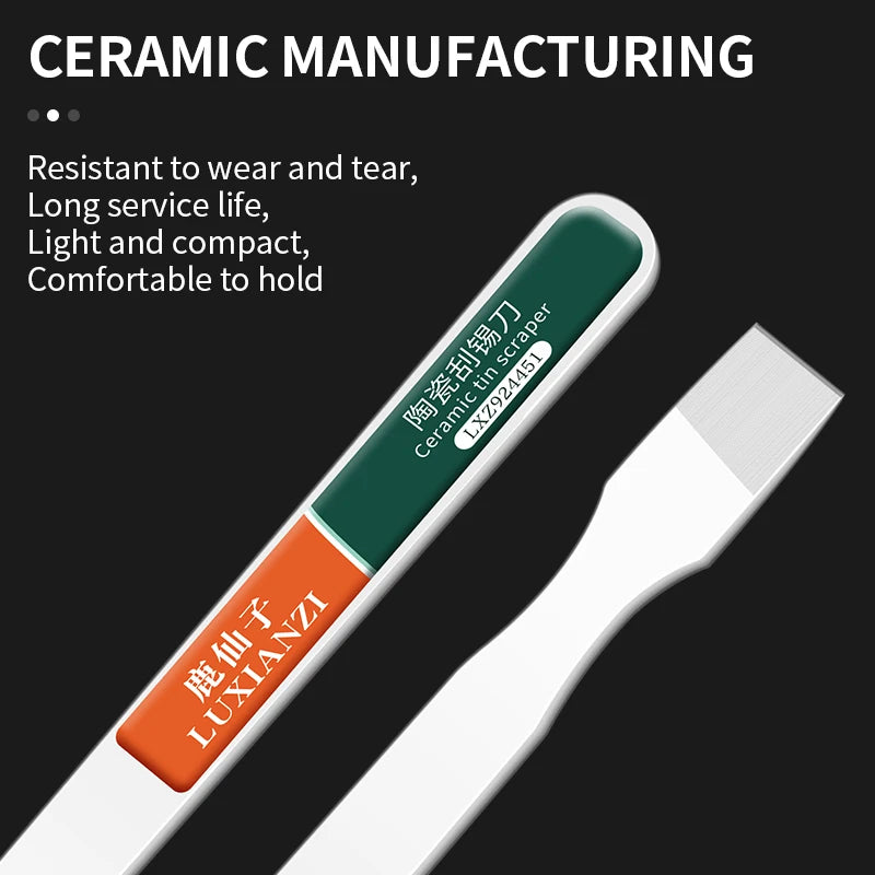 LUXIANZI Ceramic Solder Paste Scraper – Non-Magnetic BGA Repair Tool